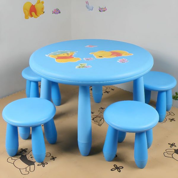 "Polymer Children Computer Desk in Vermilion/Cerulean/Olive Green"